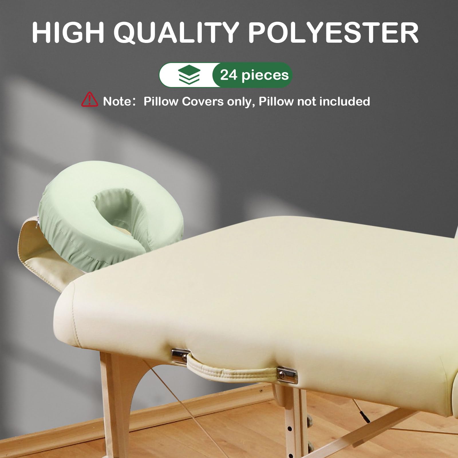 Macarrie 24 Pcs Face Cradle Covers for Massage Table Microfiber Reusable Soft Thicker Massage Table Headrest Covers Bulk Oil Proof Cradle Head Rest Sheets for Spa Beauty Salons(Beige)