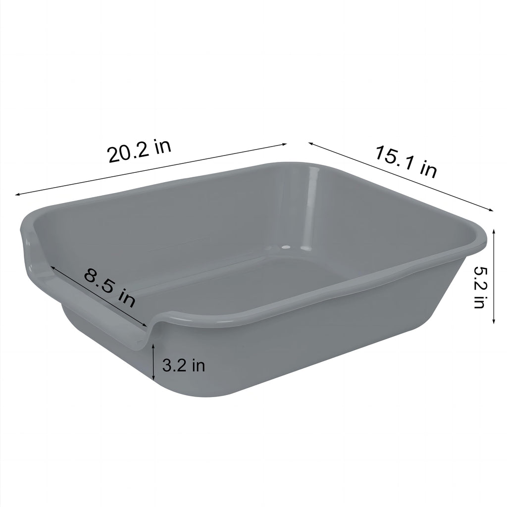 1 Pack of Extra Large Cat Litter Box (ABS Material), Low Entry Senior Litter Pen for Geriatric Kitty Big Cats, Jumbo Pet Safe Litter Boxes Tray for Pets Potty (Beach Sand, 20" L x 15.5" W)