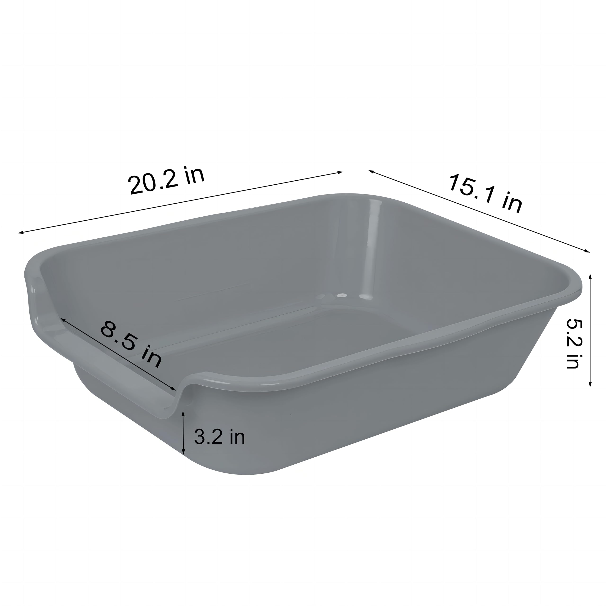 1 Pack of Extra Large Cat Litter Box (ABS Material), Low Entry Senior Litter Pen for Geriatric Kitty Big Cats, Jumbo Pet Safe Litter Boxes Tray for Pets Potty (Beach Sand, 20" L x 15.5" W)