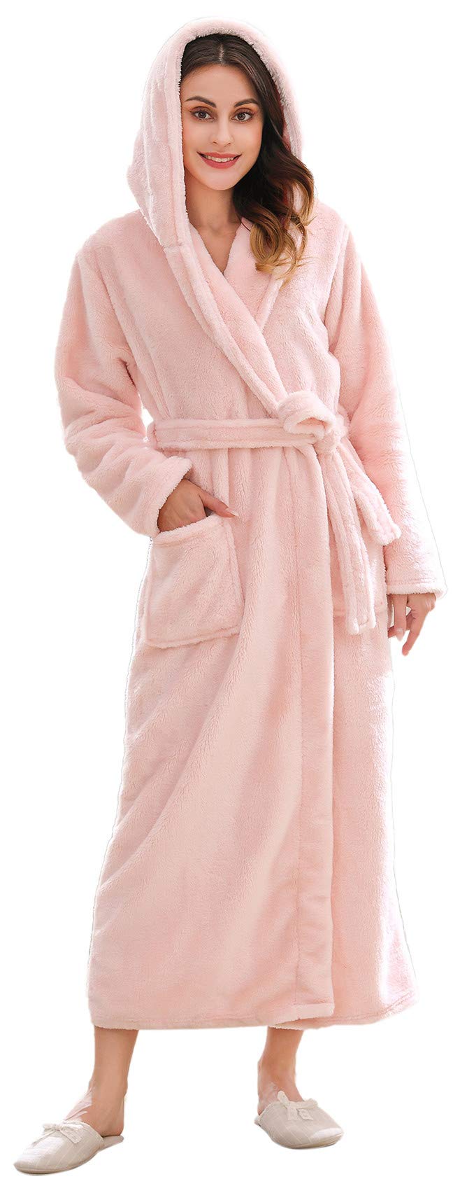 Richie House Women's Plush Soft Warm Fleece Bathrobe Robe RH1591