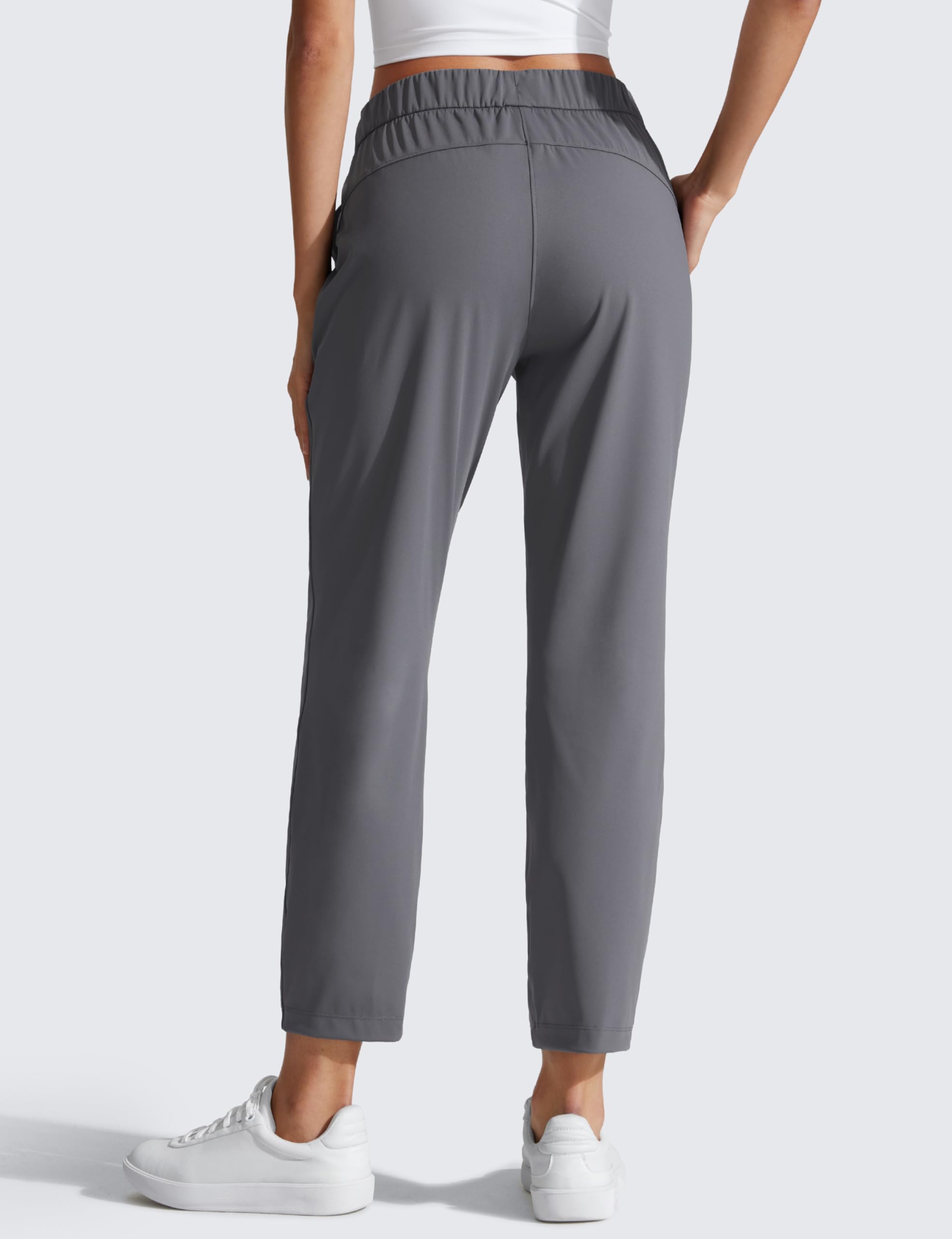 CRZ YOGA 4-Way Stretch Ankle Golf Pants for Women 27" - Casual Dress Work 7/8 Sweatpants with Pockets