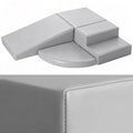 JungleDove 4-Piece PU Leather Baby Foam Climbing Blocks for Toddlers - Soft Play Climbing Toys for Toddlers - Foam Climbing Set for Crawling and Sliding Indoor (Gray)