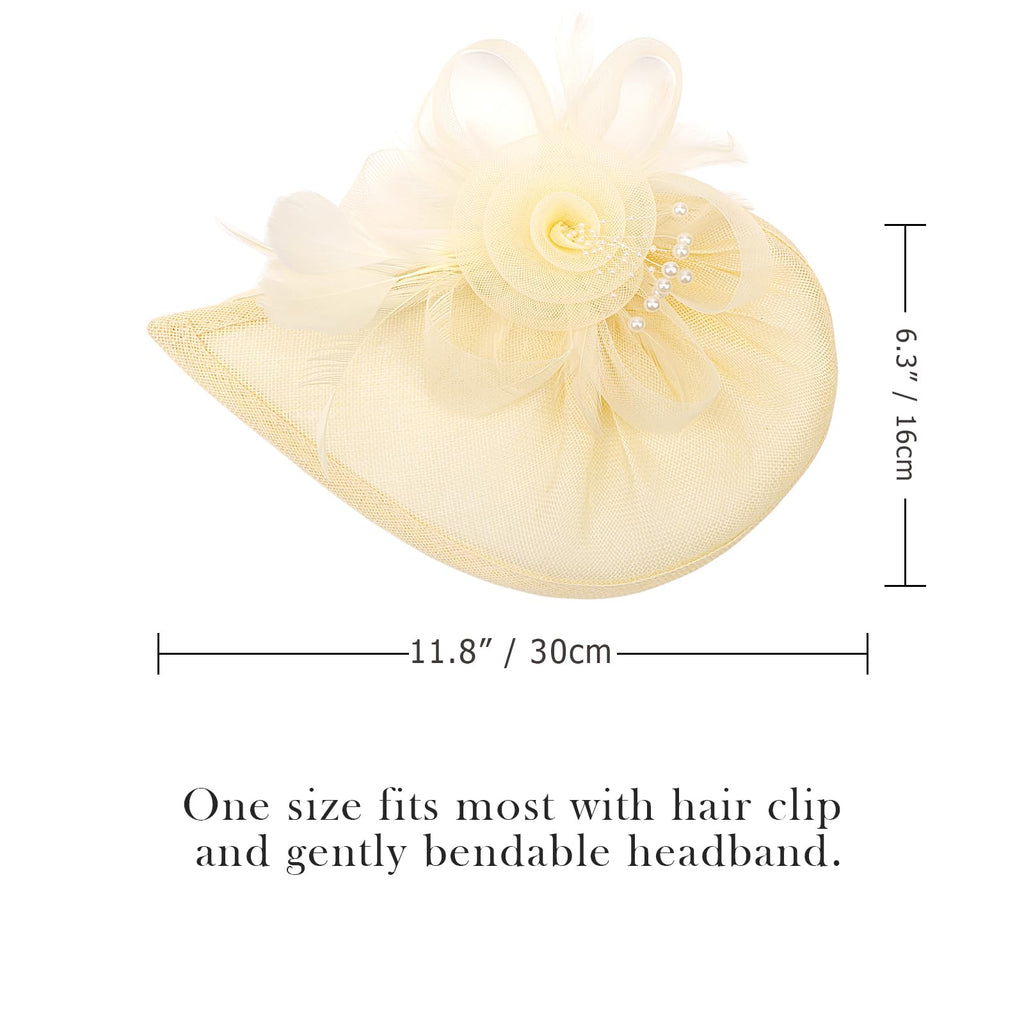 AQOKKA Women Fascinators Hats Flower Fascinators with Headband and Clip Tea Party Headwear for Women and Girls