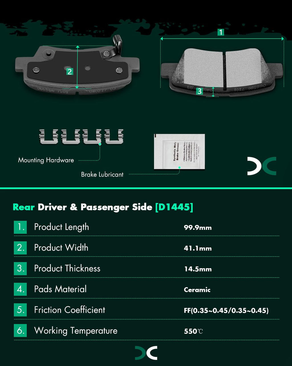 SCITOO D815 D905 Front Rear Ceramic Brake Pads Sets Fit For INFINITI For G35 2003-2005,For Nissan For 350Z 2003-2005 | For Altima 2007-2013 | For Juke 2011-2017 | For Sentra 2007-2012