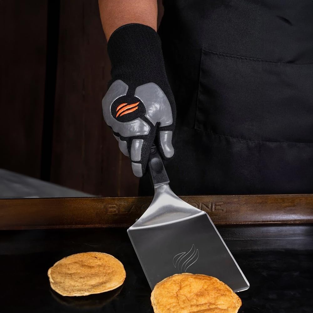 Blackstone 2322 Original Omnivore 36 Inch Griddle with Hood, 4-Burner Flat Top Grill, Propane Gas Grill with Blackstone Griddle Accessories, Seasoning and Wholesalehome Reusable Gloves and Cloth