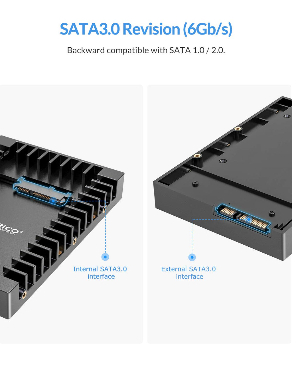 ORICO 2.5 SSD SATA to 3.5 Hard Drive Adapter Internal Drive Bay Converter Mounting Bracket Caddy Tray for 7 / 9.5 / 12.5mm 2.5 inch HDD / SSD with SATA III Interface(1125SS)