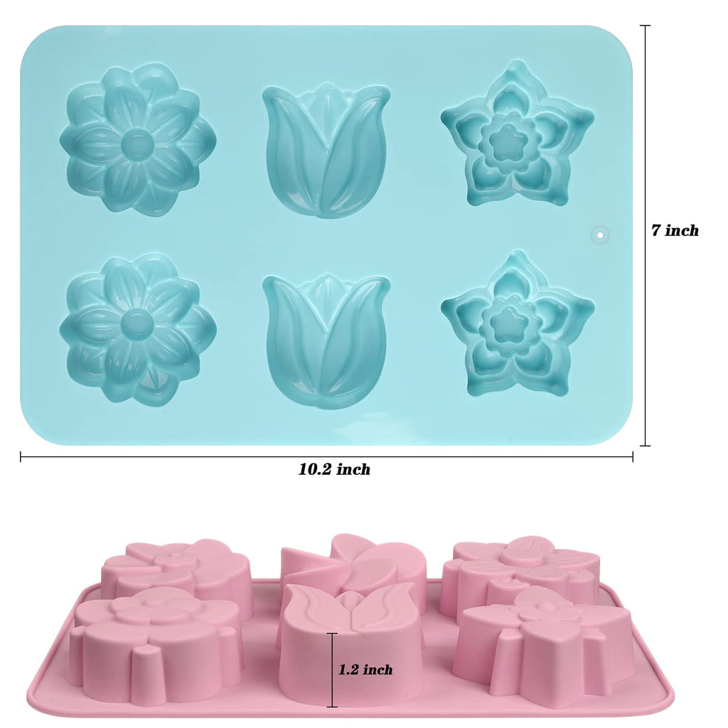 Sakolla 2 Pack Insect Silicone Soap Molds, 6-Cavity Dragonfly Butterfly Ladybug Shape Silicone Molds for Soap Making, DIY Baking Mold for Lotion Bars, Chocolate, Candy, Muffin, Biscuit, Cookie Pans