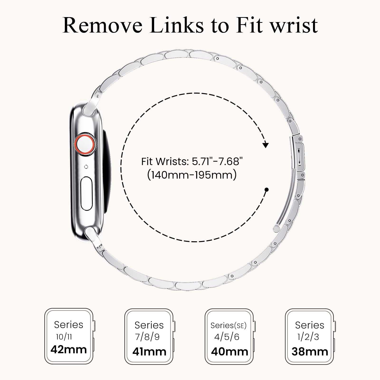 STIROLL Thin Replacement Band Compatible for Apple Watch 38mm 40mm 41mm 42mm(Series 11 10), Stainless Steel Metal Wristband Women Men for iWatch Ultra SE Series 9 8 7 6 5 4 3 2 1, Black