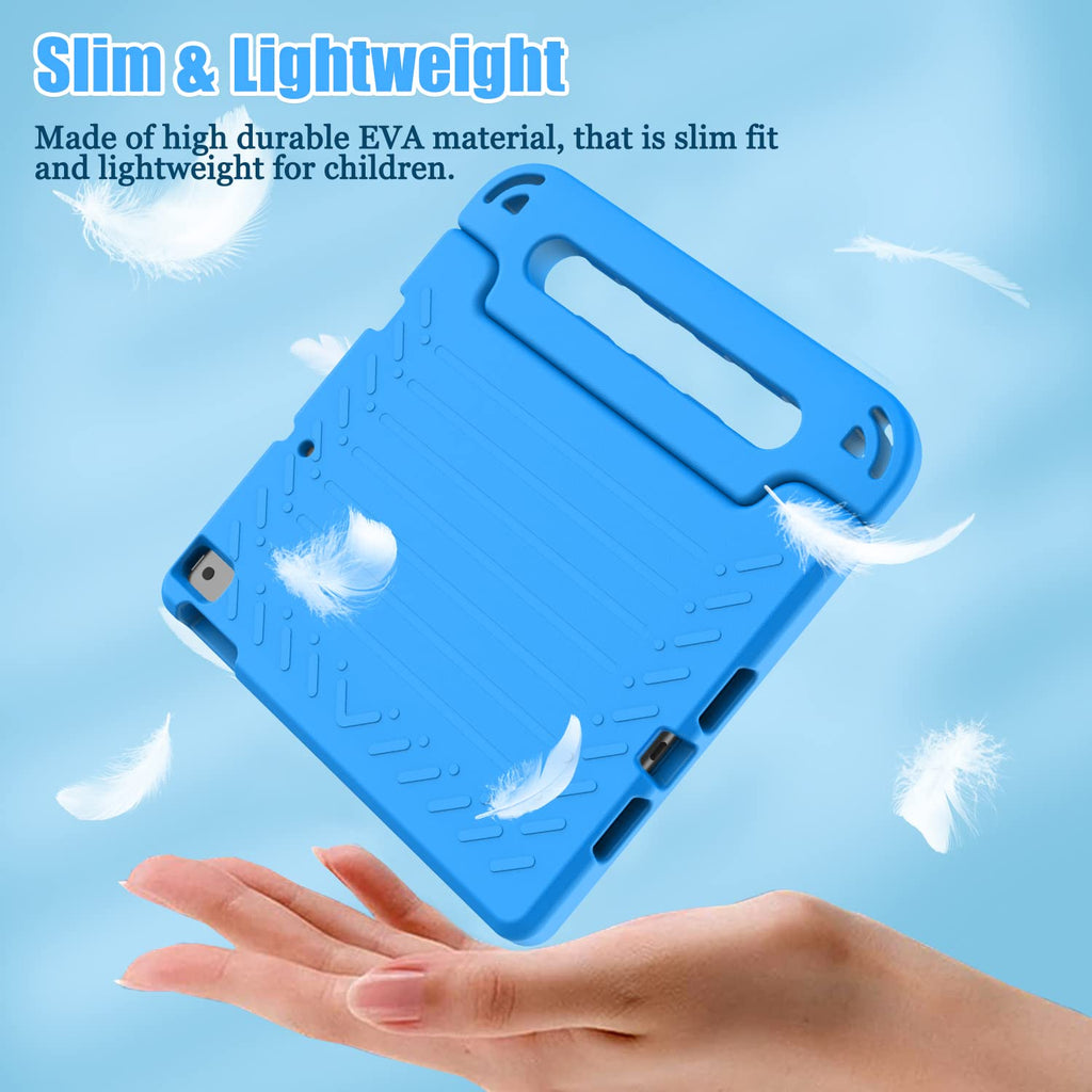 AVAWO Kids Case for iPad 10.2" 9th & 8th & 7th Generation, iPad 10.2 2021/2020/2019 Case with Built-in Screen Protector, Light Weight Shock Proof Handle Stand Friendly Cover for iPad 10.2" - Black