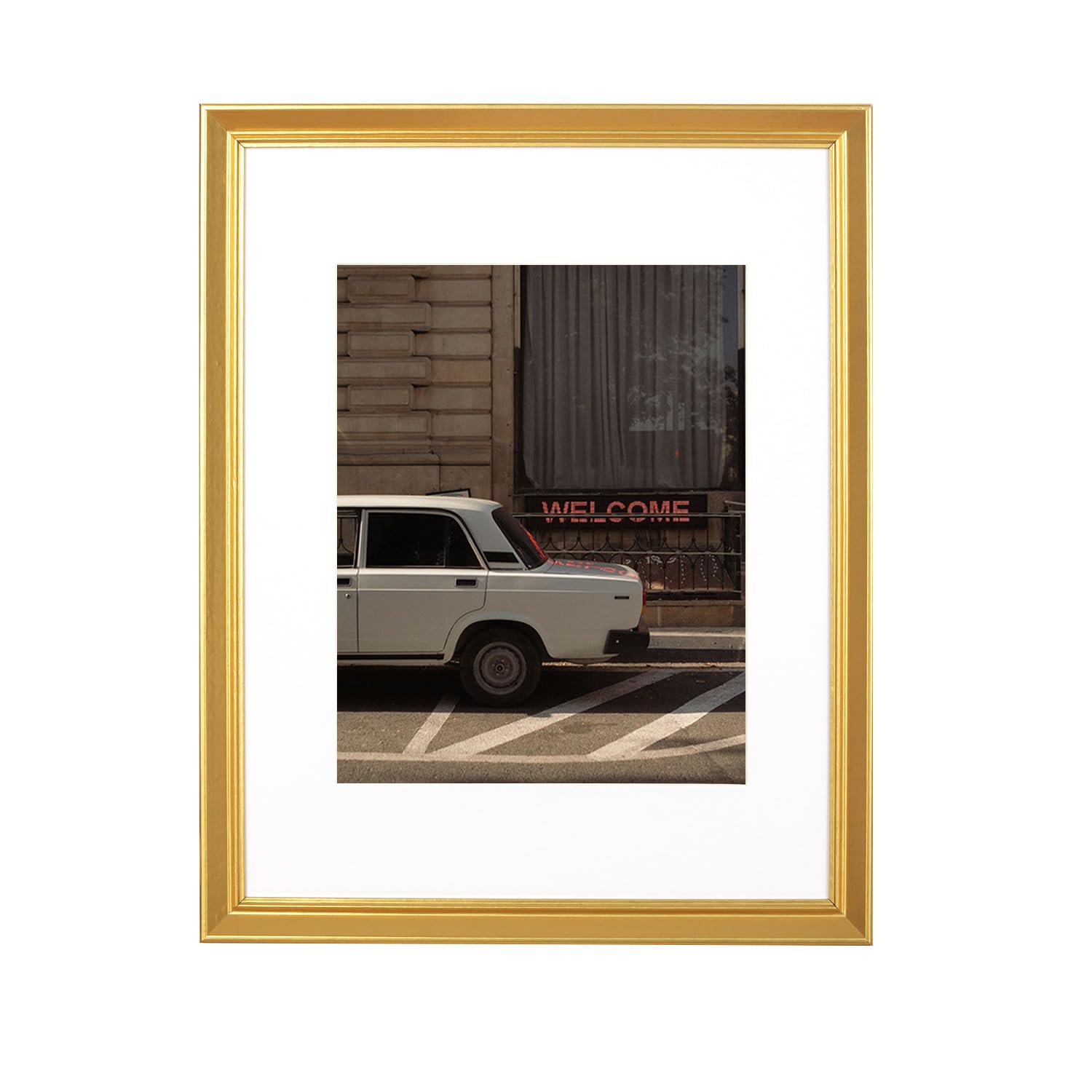5x7 Picture Frame Gold, Display 5x7 without Mat or 4x6 with Mat, Wall Gallery Photo Frames