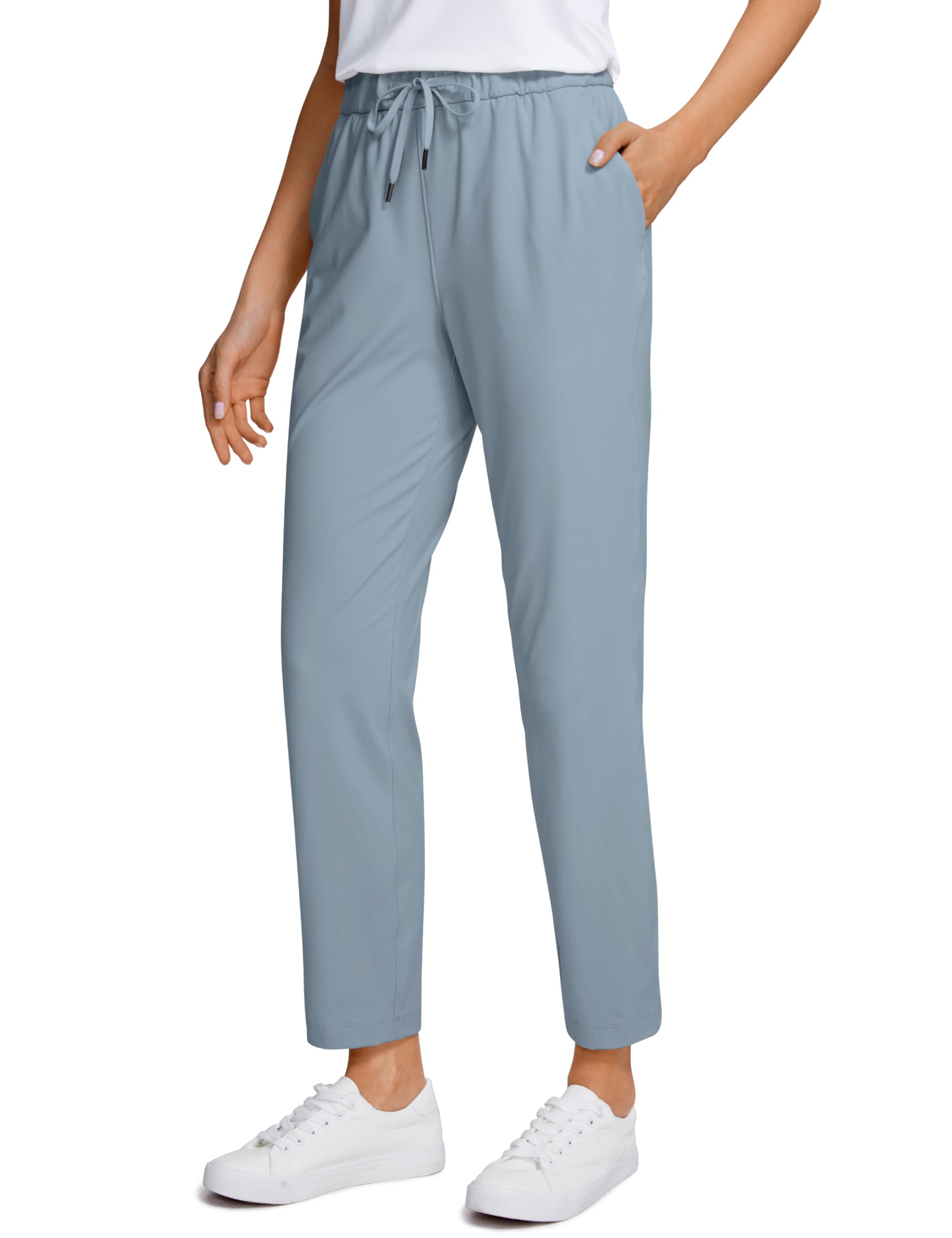 CRZ YOGA 4-Way Stretch Ankle Golf Pants for Women 27" - Casual Dress Work 7/8 Sweatpants with Pockets