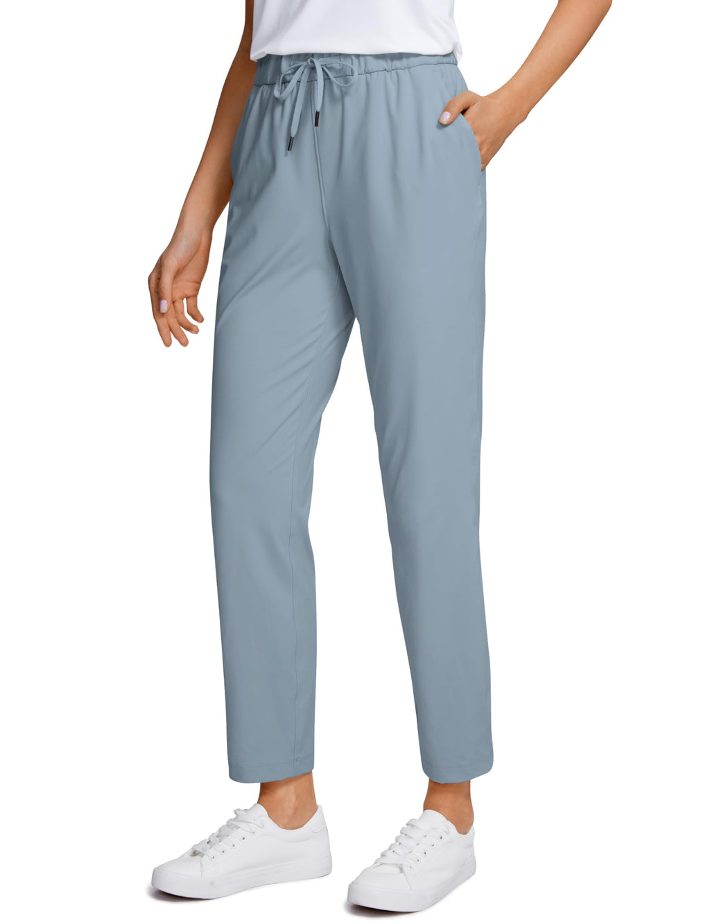 CRZ YOGA 4-Way Stretch Ankle Golf Pants for Women 27" - Casual Dress Work 7/8 Sweatpants with Pockets