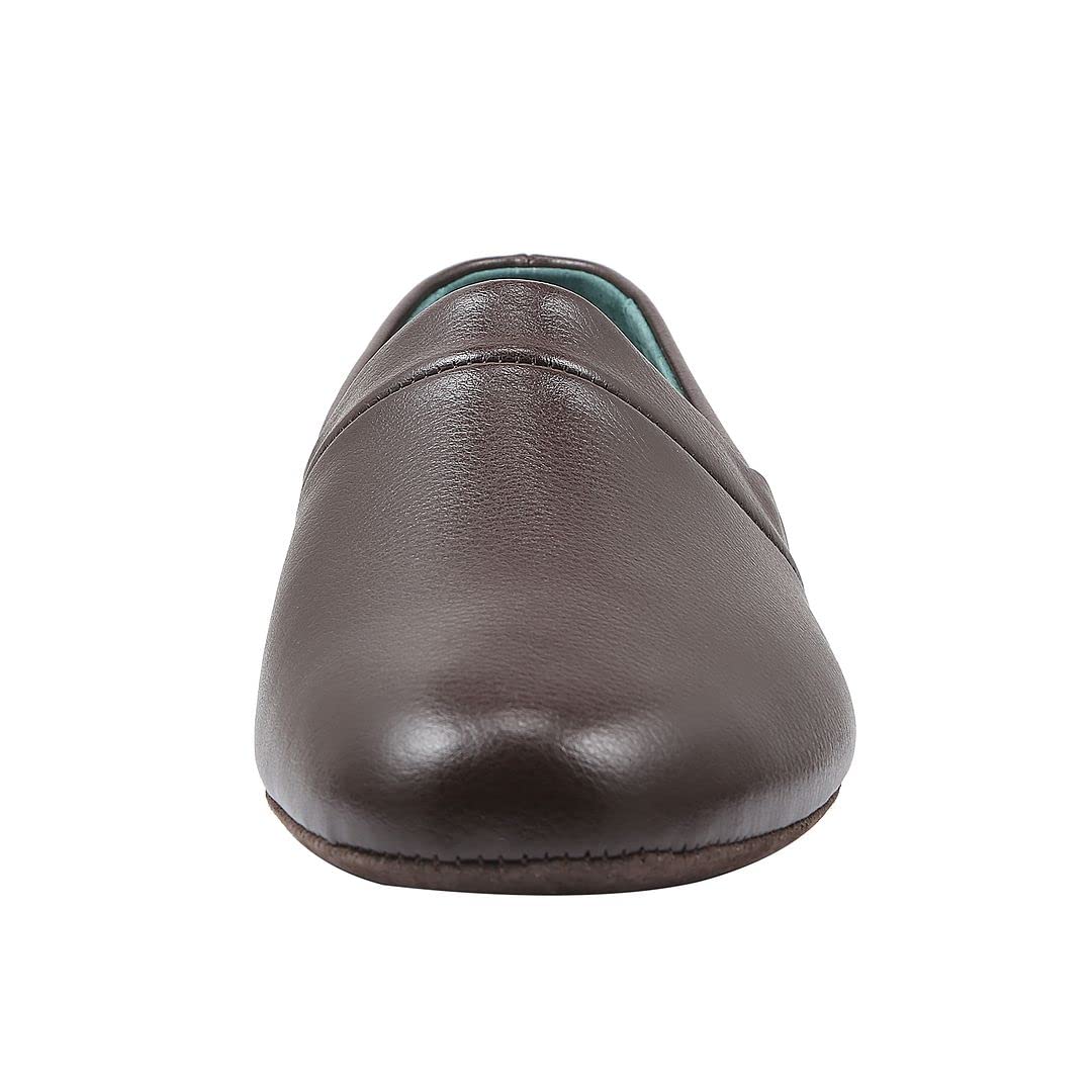 PAMIR Men's Opera Genuine Leather House Slippers | Full back slippers, 100% breathable leather, silent suede outsole, memory foam, hand turned, great gift for him