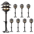 GOODSMANN Landscape Lighting 4PK Pathway Lights Low Voltage 2.2 Watt LED 12V AC Landscape Lights 30 Lumen Warm White with Cable Connectors Metal Stakes 9122-21102-04A