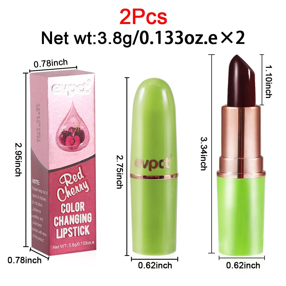 evpct 2Pcs Blueberry Tinted Lip Balms PH Lip Color Changing Lipstick Balm Stain Gift Set Queen for Women Girls Korean Mood Long Lasting Color Change Light Pink Lipstick Lip Tint Plumper Gloss