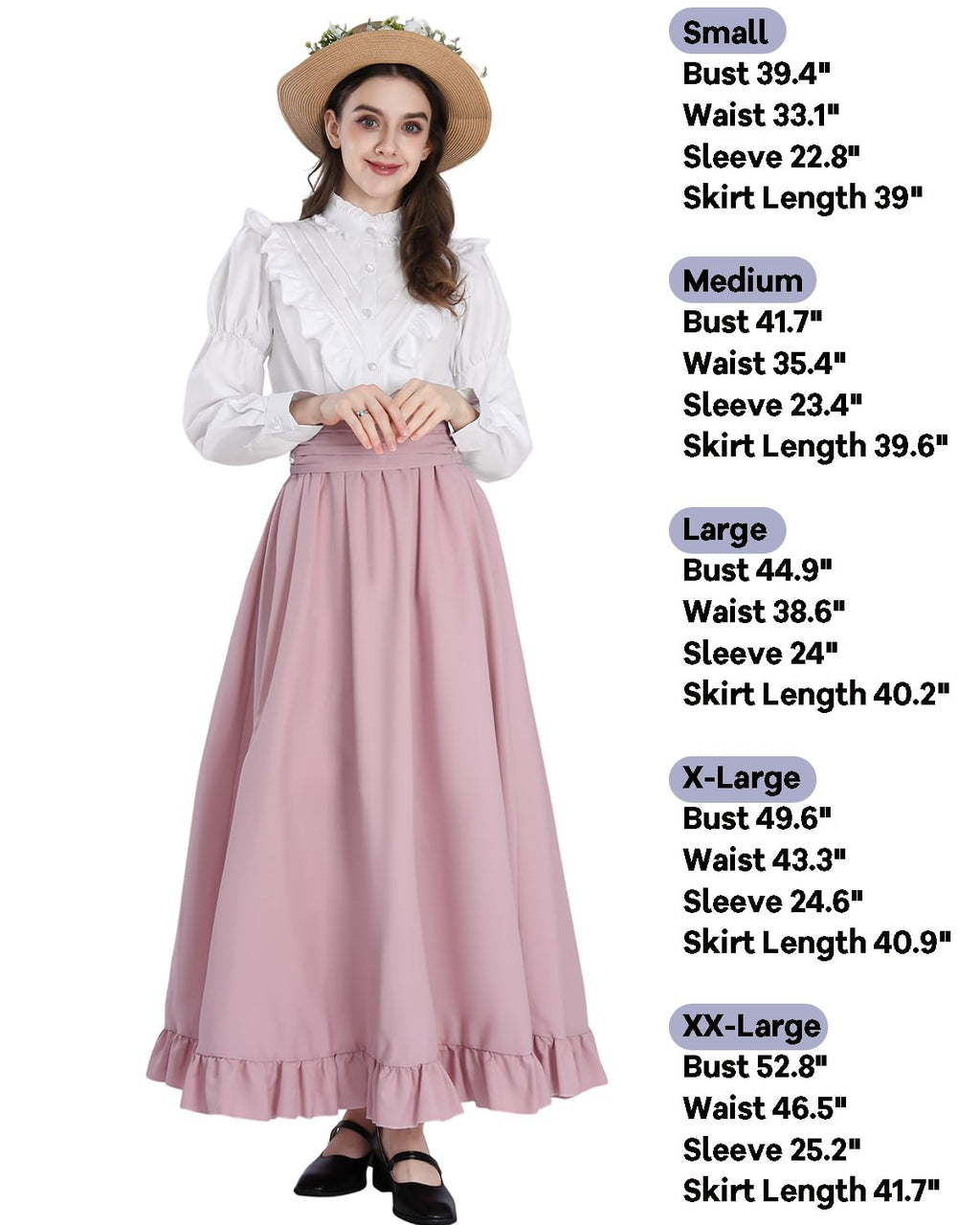 Victorian Dress for Women 2-Pieces 1800s Edwardian Dress Ball Gown Renaissance Costume