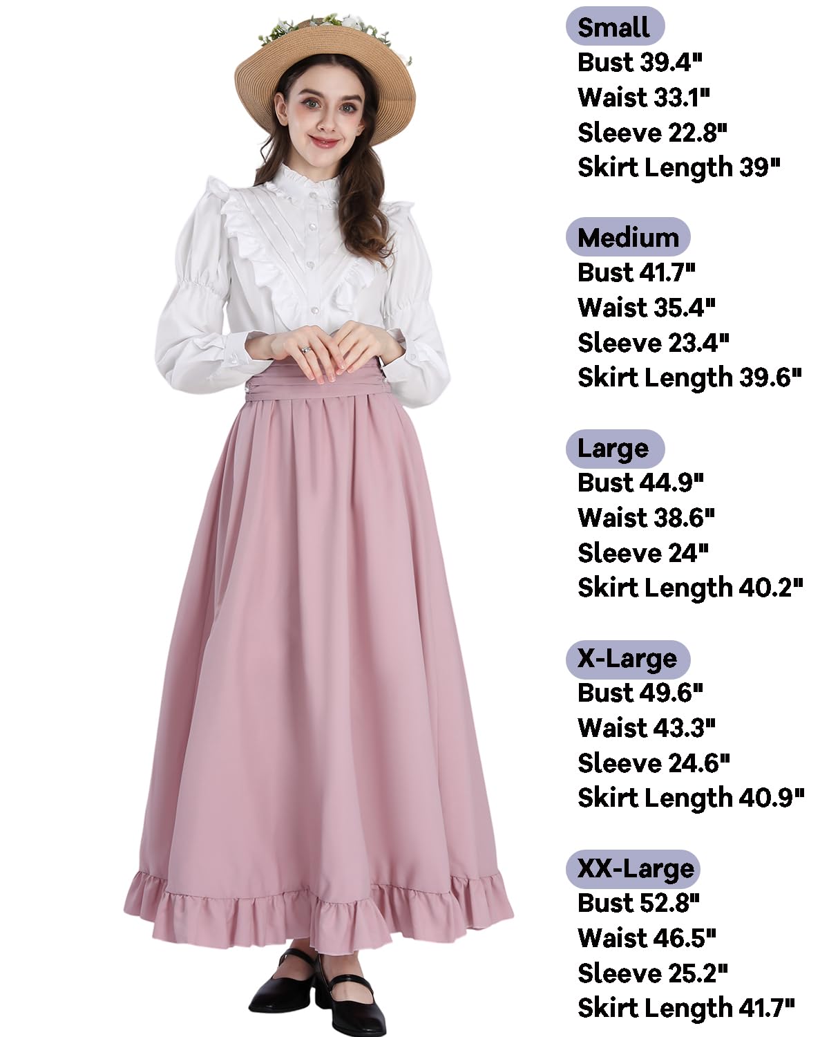 Victorian Dress for Women 2-Pieces 1800s Edwardian Dress Ball Gown Renaissance Costume