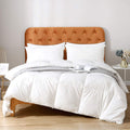 Gray Feathers Down Comforter Twin - 100% Organic Cotton, Medium Warm All Seasons Machine Washable Duvet Insert with Tabs (68x90, Mirage Grey)