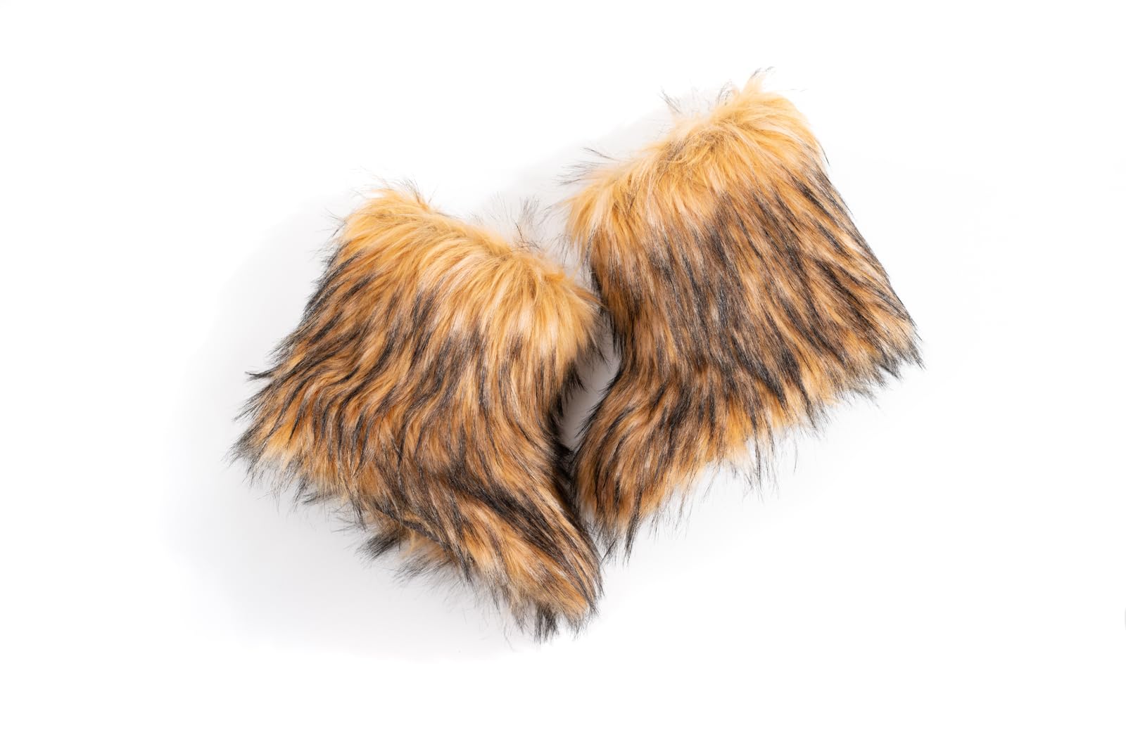 IXU Women's Faux Fur Boot Furry Fluffy Round Toe Suede Snow Winter Women Boots Comfy Plush Warm Short Outdoor Indoor Flat Shoes Mid-Calf Boots