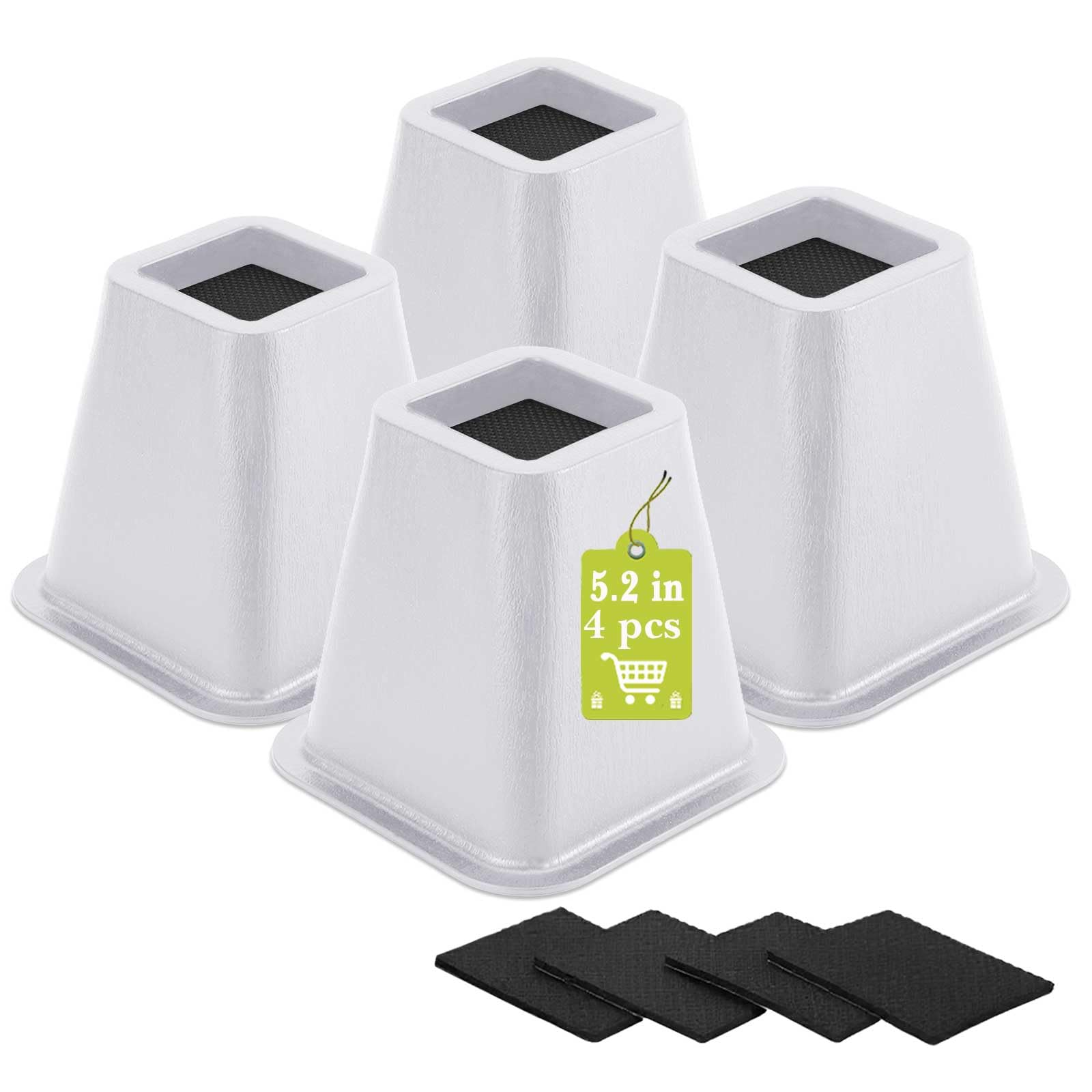 12 Pack Furniture Risers 1 Inch, Adjustable Bed Risers Heavy Duty for Table Desk Couch Chair Sofa Cabinet Bed Frame Dorm, Square Stackable Table Leg Risers Lift Height 1", 2" or 3", Black