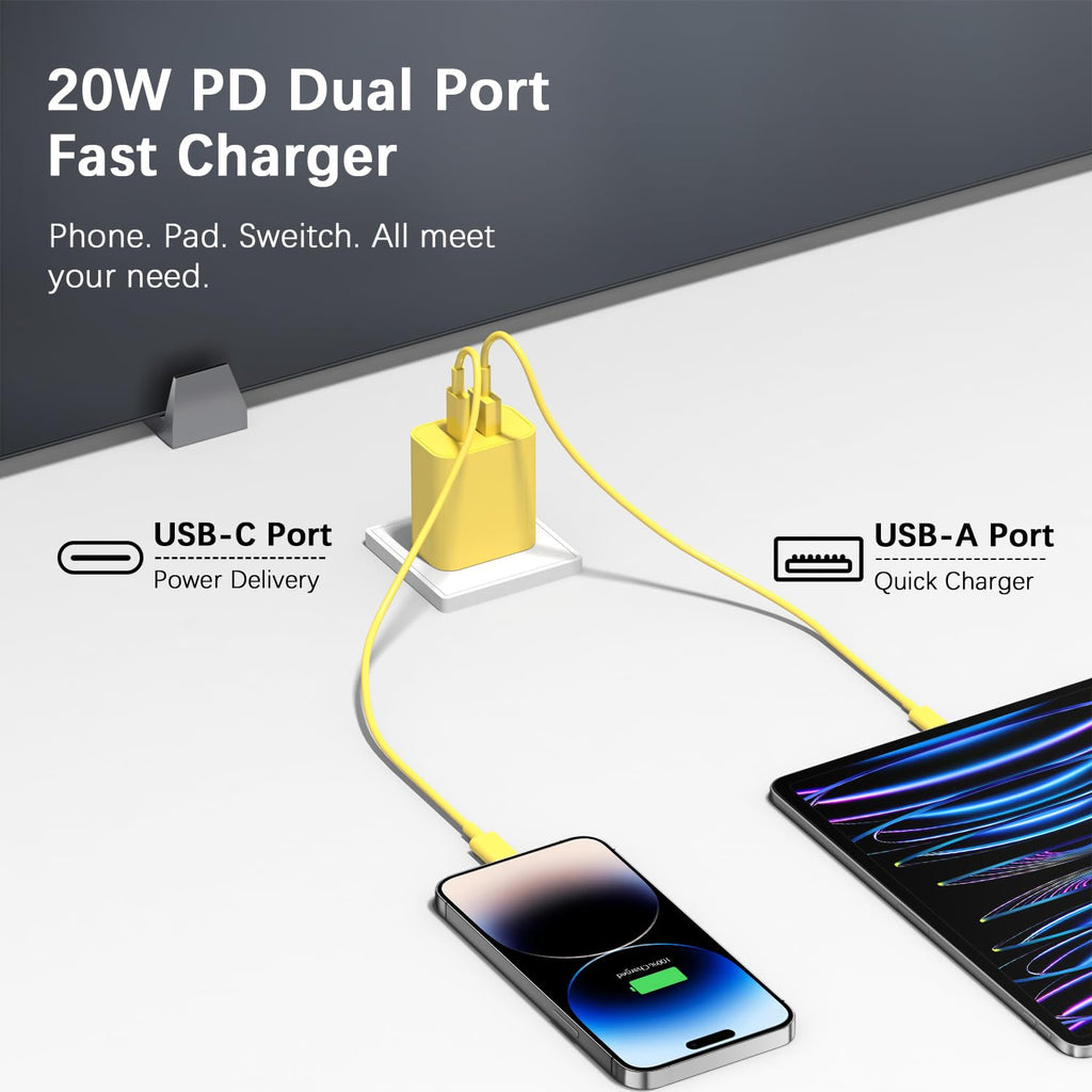 USB C Charger Block Charging Block Type C Charger 20W Wall Chargers 4 Pack for iPhone 16/16 Plus/16 Pro/16 Pro Max/iPhone 15/15 Pro/15 Pro Max/14/13/12 Pro/Samsung//Android(Black)