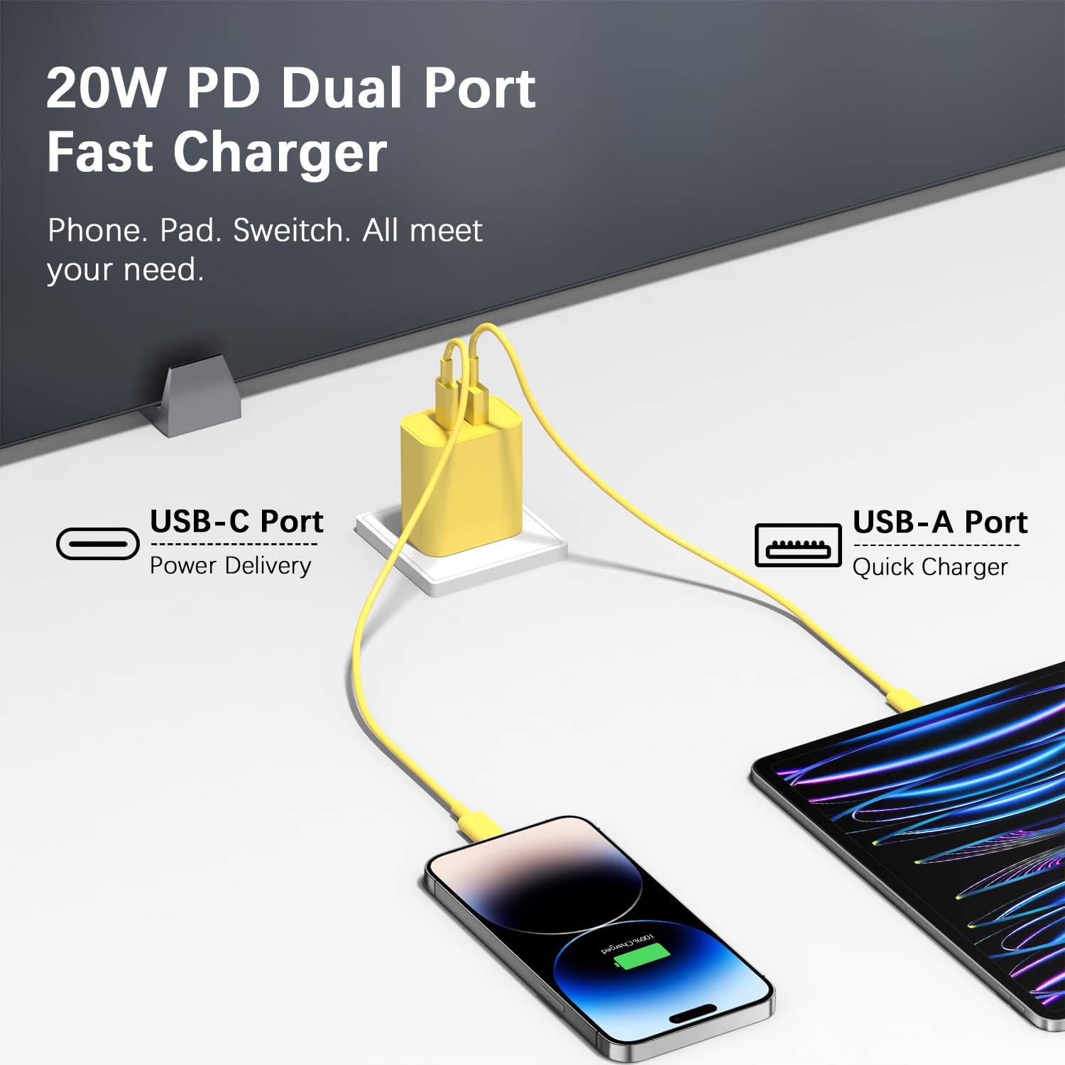 USB C Charger Block Charging Block Type C Charger 20W Wall Chargers 4 Pack for iPhone 16/16 Plus/16 Pro/16 Pro Max/iPhone 15/15 Pro/15 Pro Max/14/13/12 Pro/Samsung//Android(Black)