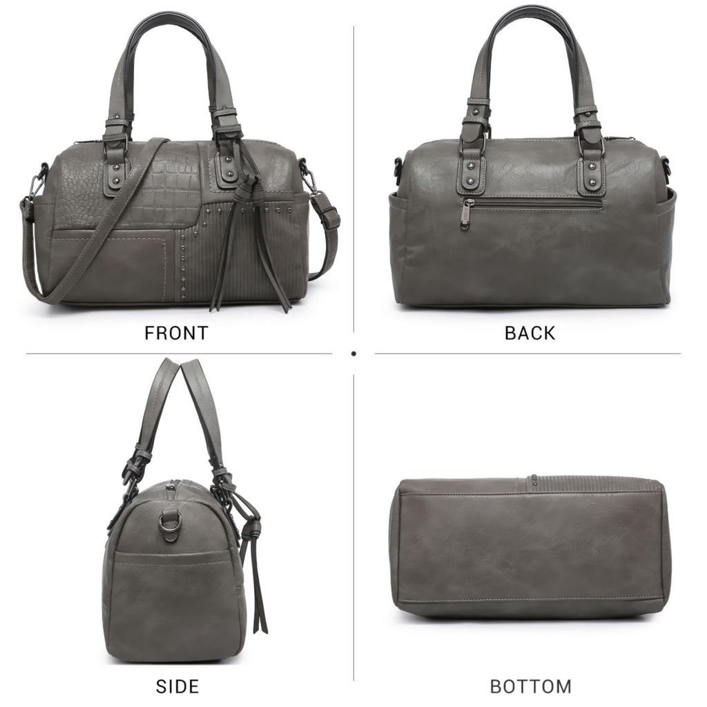 Dasein Women Soft Vegan Leather Barrel Bags Large Hobo Top Handle Work Totes Satchel Handbags Shoulder Purse