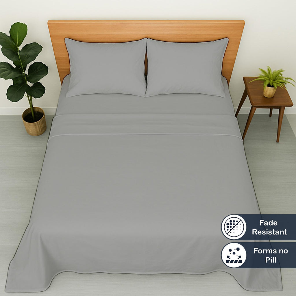 Cottington Lane Twin Size Sheet Set, 100% Egyptian Cotton Premium Hotel Quality 4 Piece Sheets Sets, High Thread Count Dark Grey Solid with 6-10" Deep Pocket