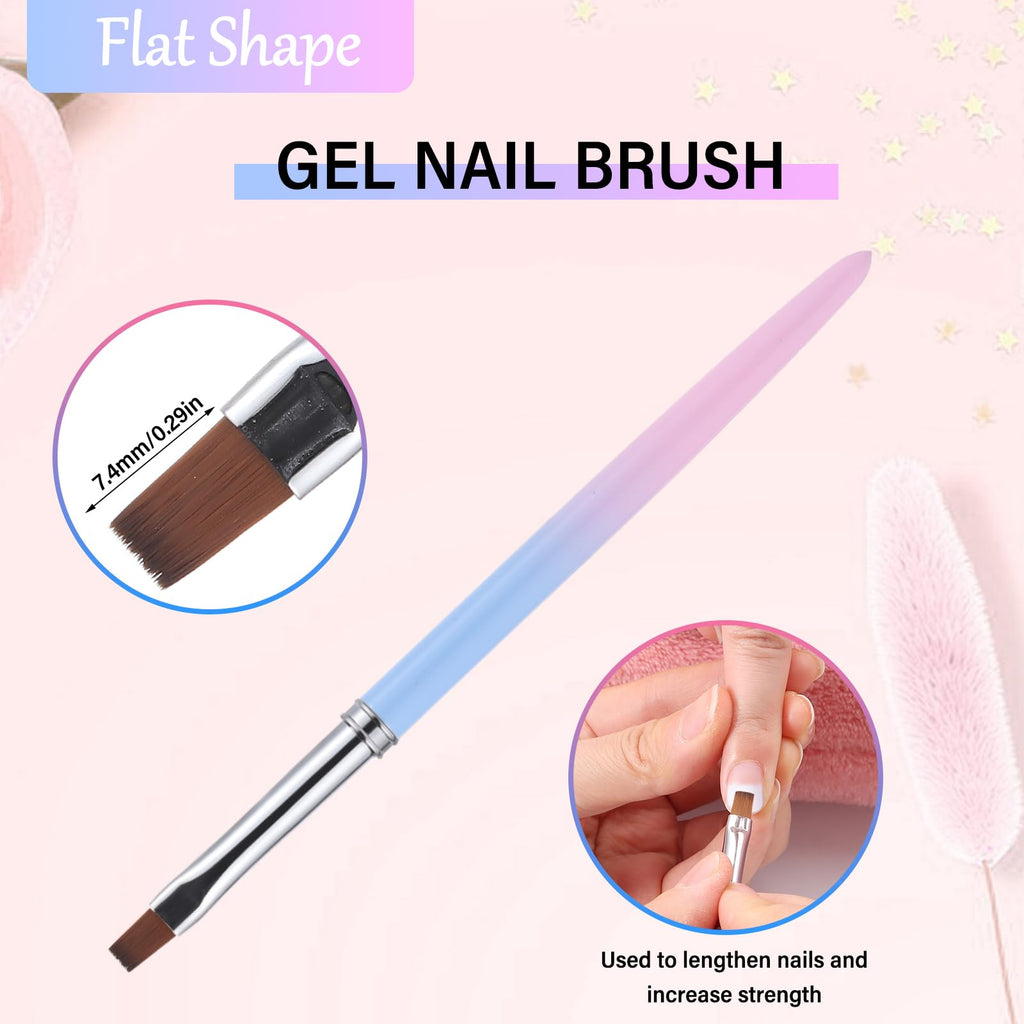 Nail Art Clean Up Brushes,Nail Brushes for Cleaning Polish Mistakes on the Cuticles, Acetone Resistant Nail Brush, Fingernail Cleaning Brushes for Nail Art and Designs (2 Pcs Round&Angled)
