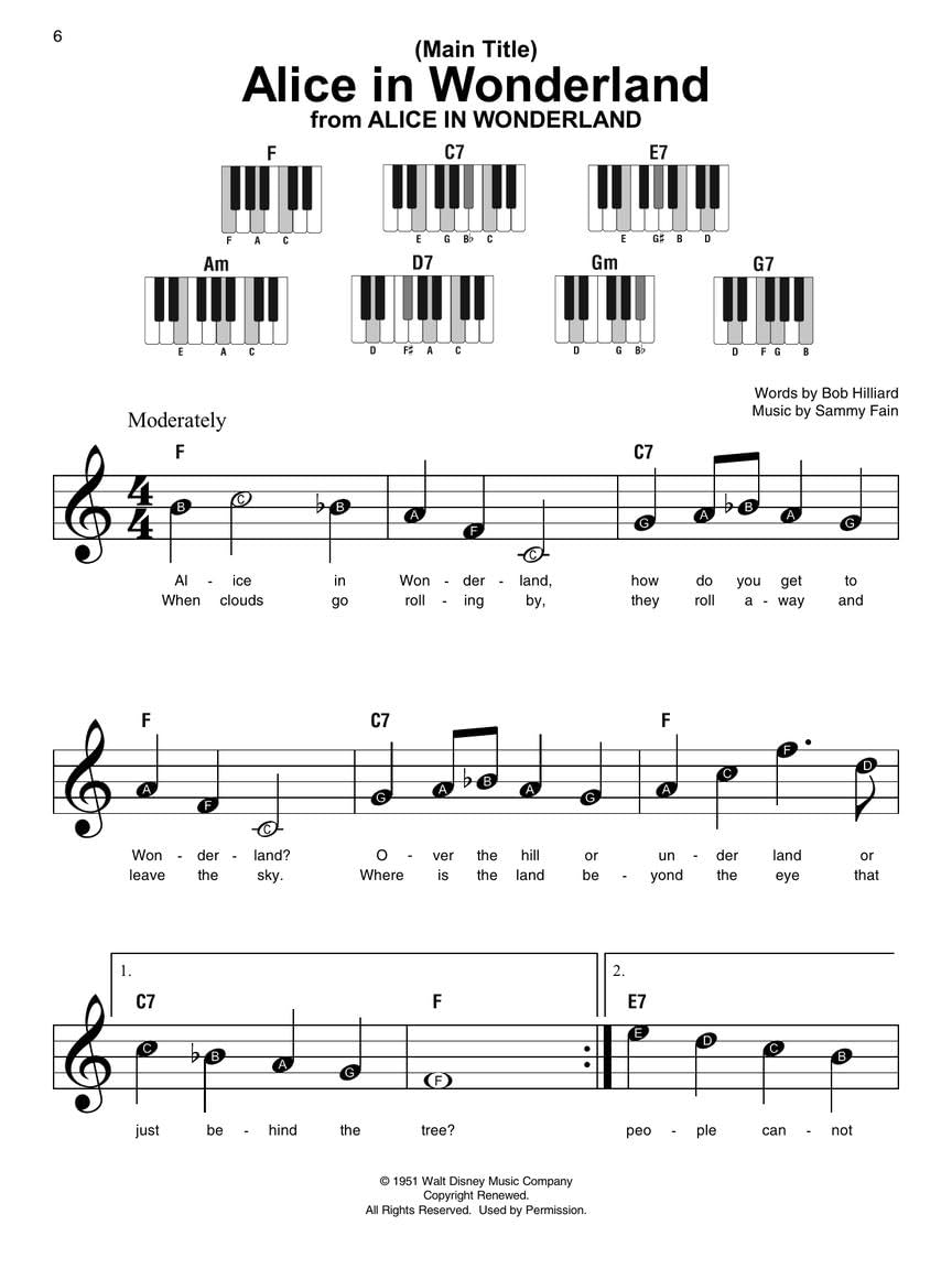 Disney Super Easy Songbook | Easy Piano Sheet Music for Beginners | 60 Classic Disney Songs with Lyrics and Chord Diagrams | Piano Music Book for Kids Students and Teachers | Fun Learning Gift