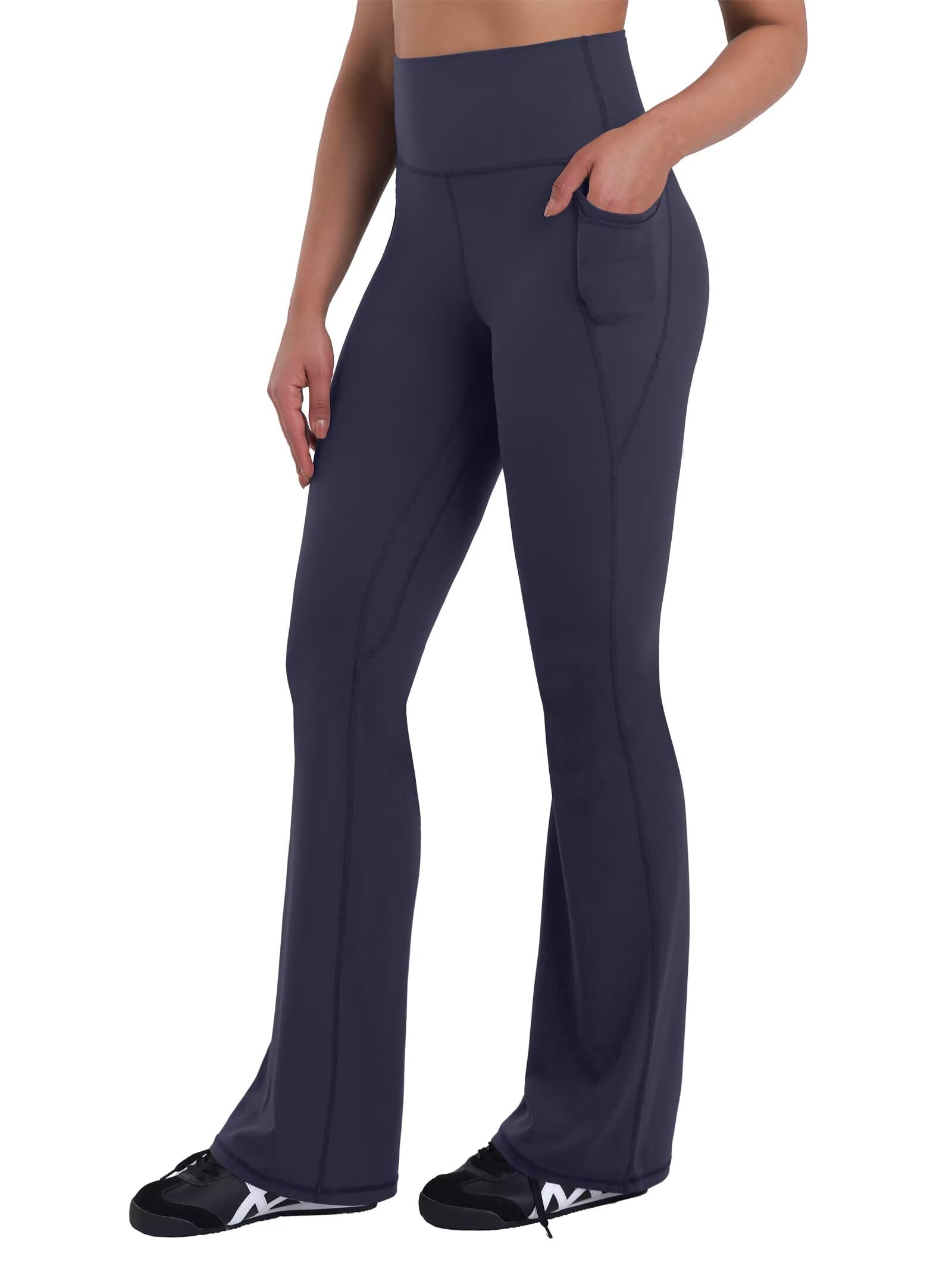 Sunzel Women Mini Flare Leggings with Pockets Breathable Bootcut Yoga Pants | Mini Flare, Buttery Soft, High Stretchy, High Waisted Tummy Control, Gym Clothes, Workout Casual Dance