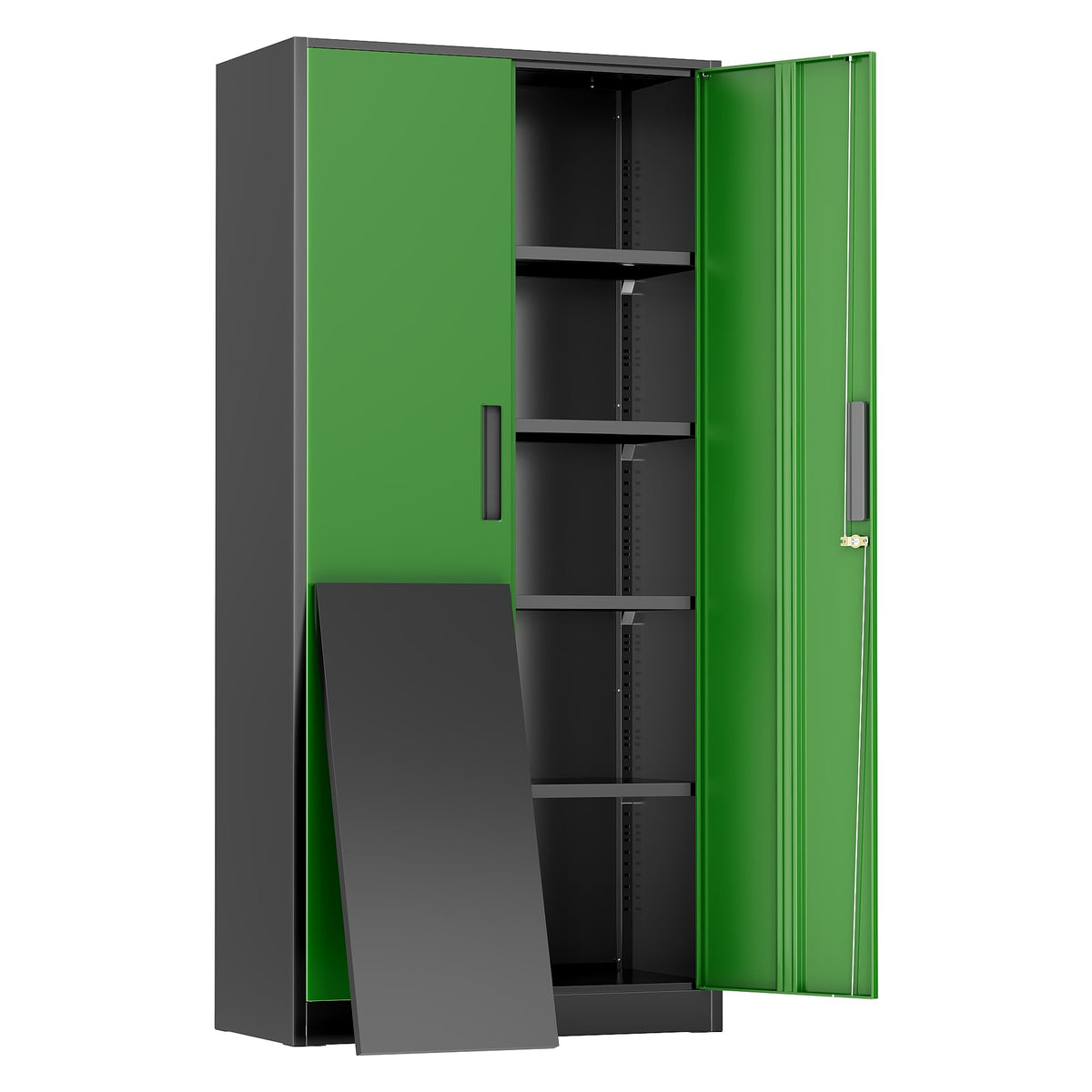 Greenvelly Metal Storage Cabinet, 36" Locking Storage Cabinet with Doors and Shelves, Lockable Storage Cabinets for Home Office, Utility Locker Cabinet, Steel Garage Cabinet with 2 Keys, Black