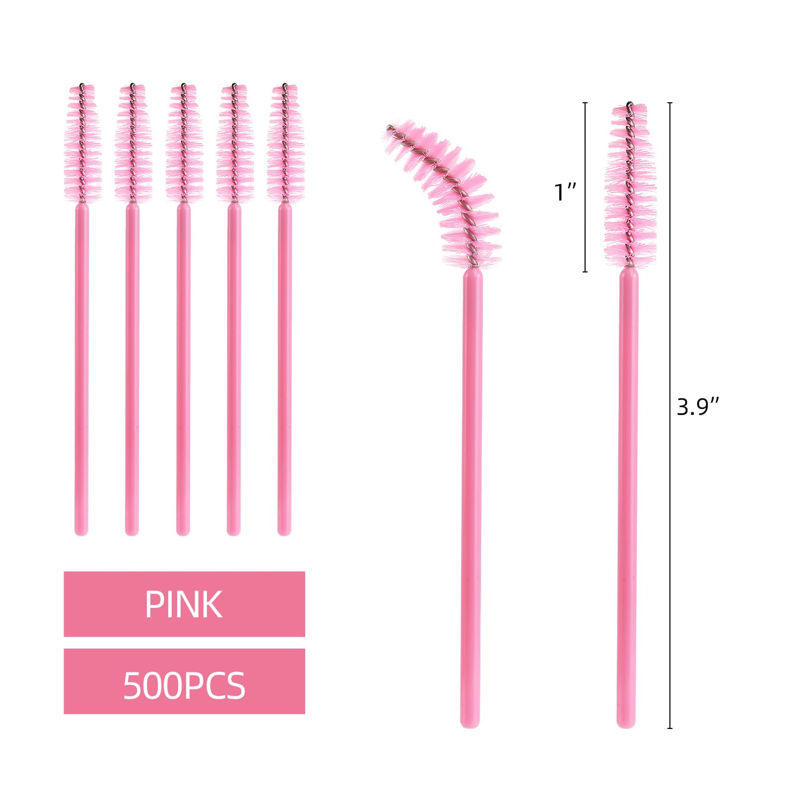 Tbestmax 500 Disposable Mascara Wands Eyelash Brush Spoolies for Eyebrow Eye Lash Extension, Makeup Brushes Applicators Kits - 5 Colors