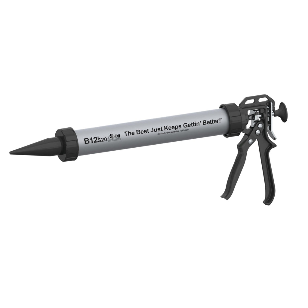 Albion Engineering E12S20 B-Line Cordless Sausage Caulking Gun, No Drip, 12V, 20 oz