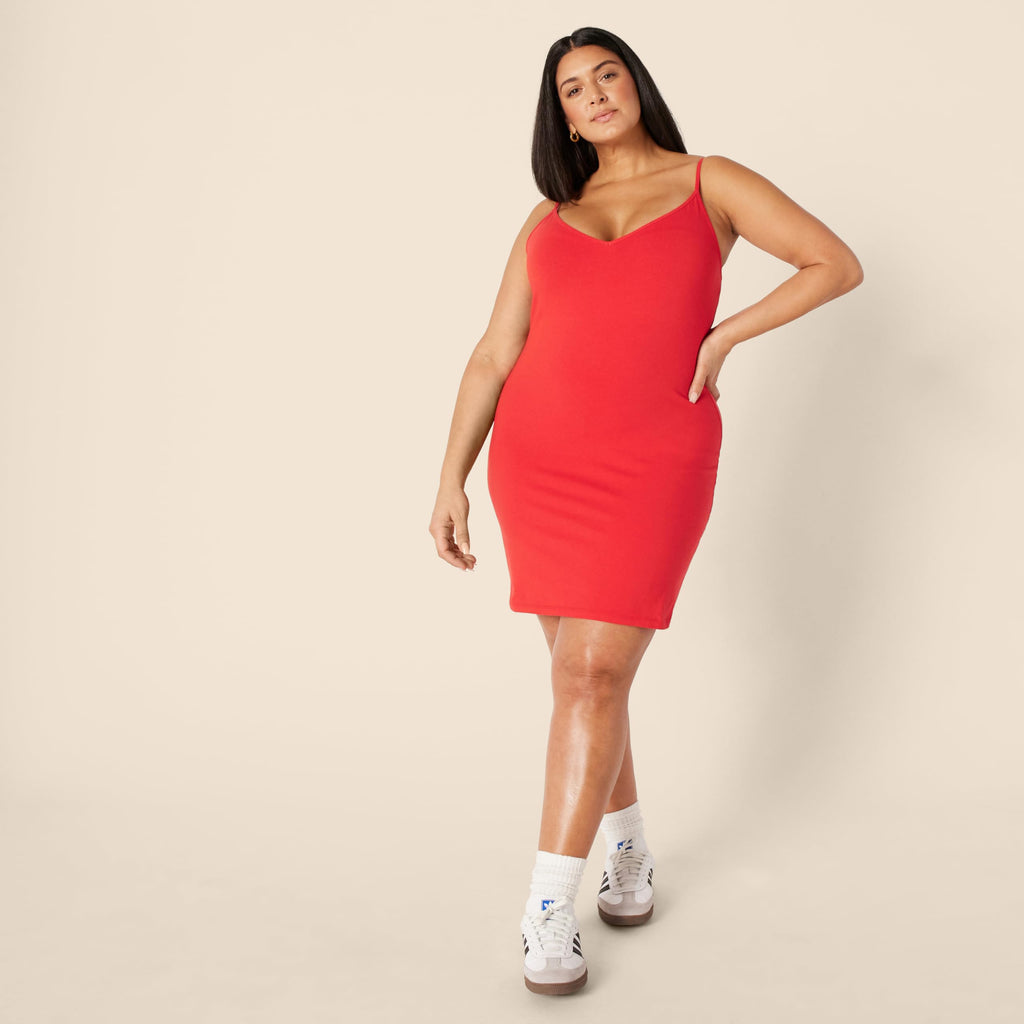 Amazon Essentials Women's Slim Fit Cotton Layering Slip Dress, Pack of 2