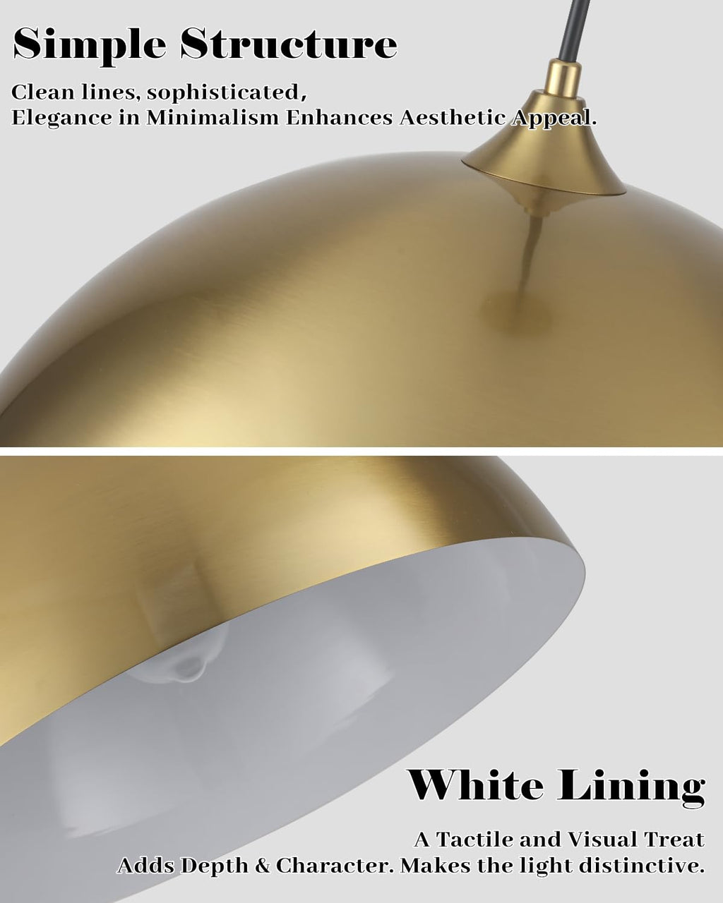 White Pendant Lights, 11.8 inch Pendant Lights Kitchen Island, Farmhouse Pendant Light Fixtures (White Inside), Industrial Pendant Lighting for Dining Room, Bedroom, Hallway (1 Pack)