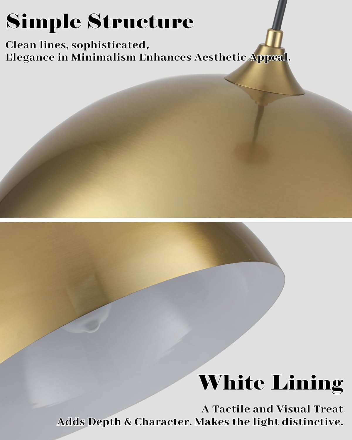 White Pendant Lights, 11.8 inch Pendant Lights Kitchen Island, Farmhouse Pendant Light Fixtures (White Inside), Industrial Pendant Lighting for Dining Room, Bedroom, Hallway (1 Pack)