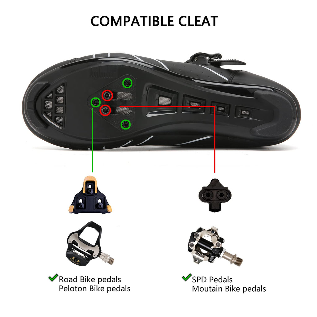 Mens Womens Cycling Shoes Compatible with Peloton Indoor Bicycle Pedals Clip in Road Bike Shoes Pre-Installed with Look Delta Cleats