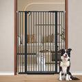Fairy Baby 51.1" Extra Tall Pet Gate, 29.5"-32.6" Adjustable Width Auto Close Encrypted Tall Dog Gate, Cat Proof Metal Gate Indoor for Doorway Hallways, Pressure Mounted Child Safety Gates, Black