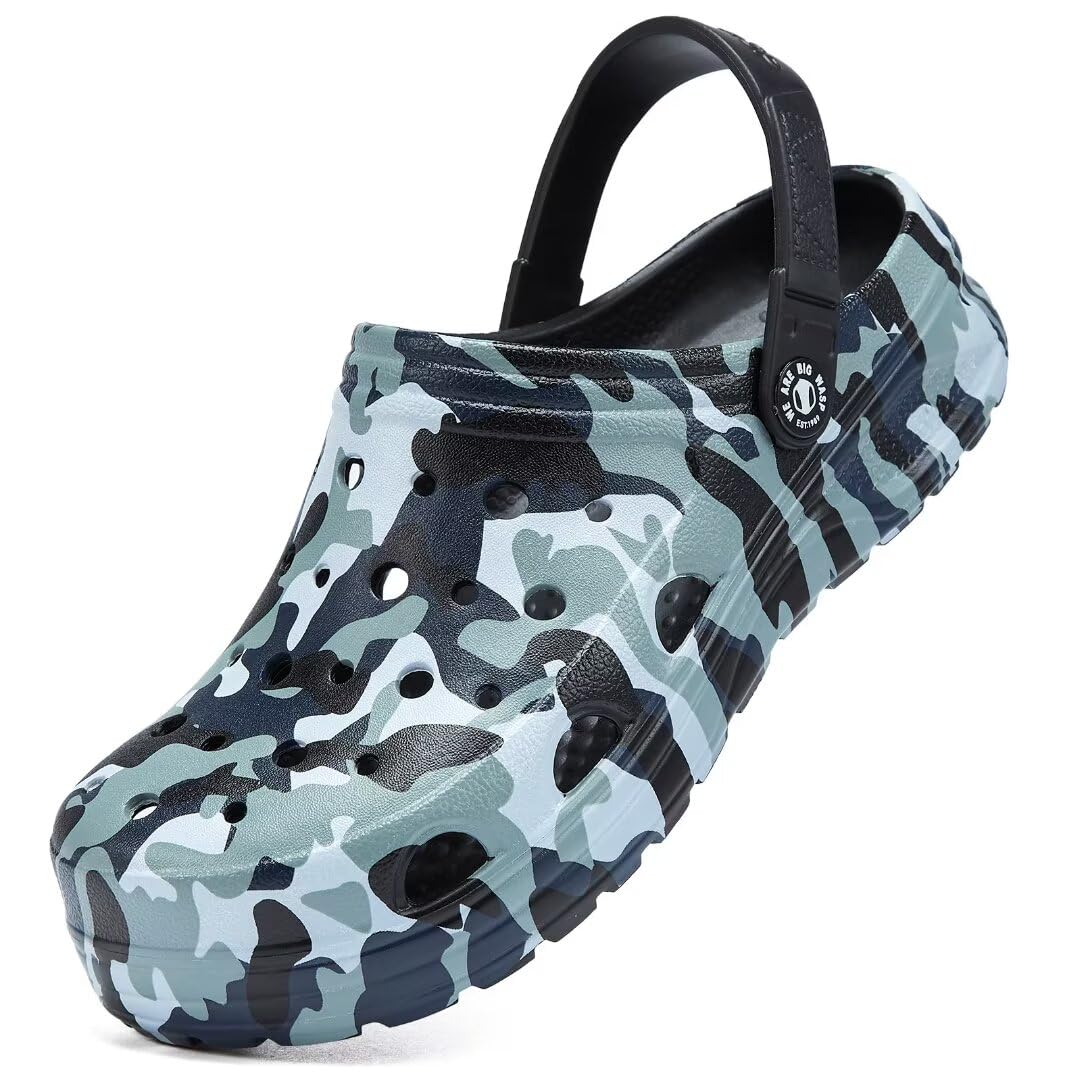 Kids Boys&Girls Black Camouflage Clogs Children's Beach Shoes Classic Marbled Tie Dye Clog Little Kid