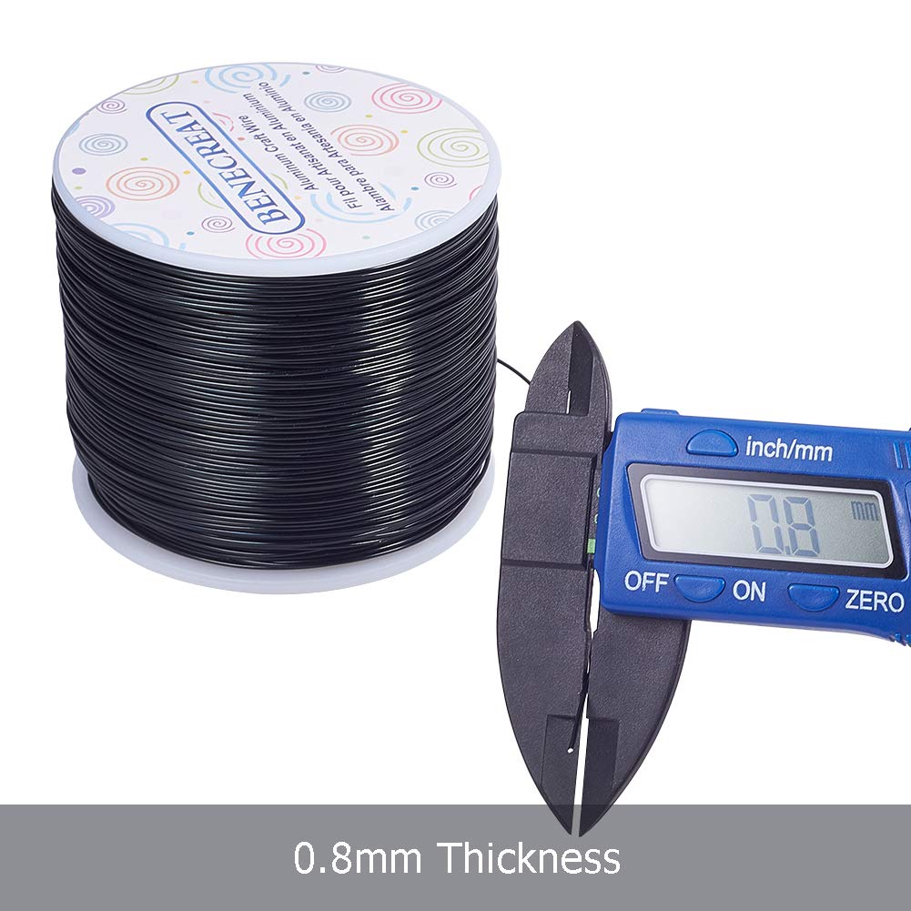 BENECREAT 9 Gauge Jewelry Craft Aluminum Wire 55 Feet Bendable Metal Sculpting Wire for Halloween Craft Floral Model Skeleton Making (Black, 3mm)