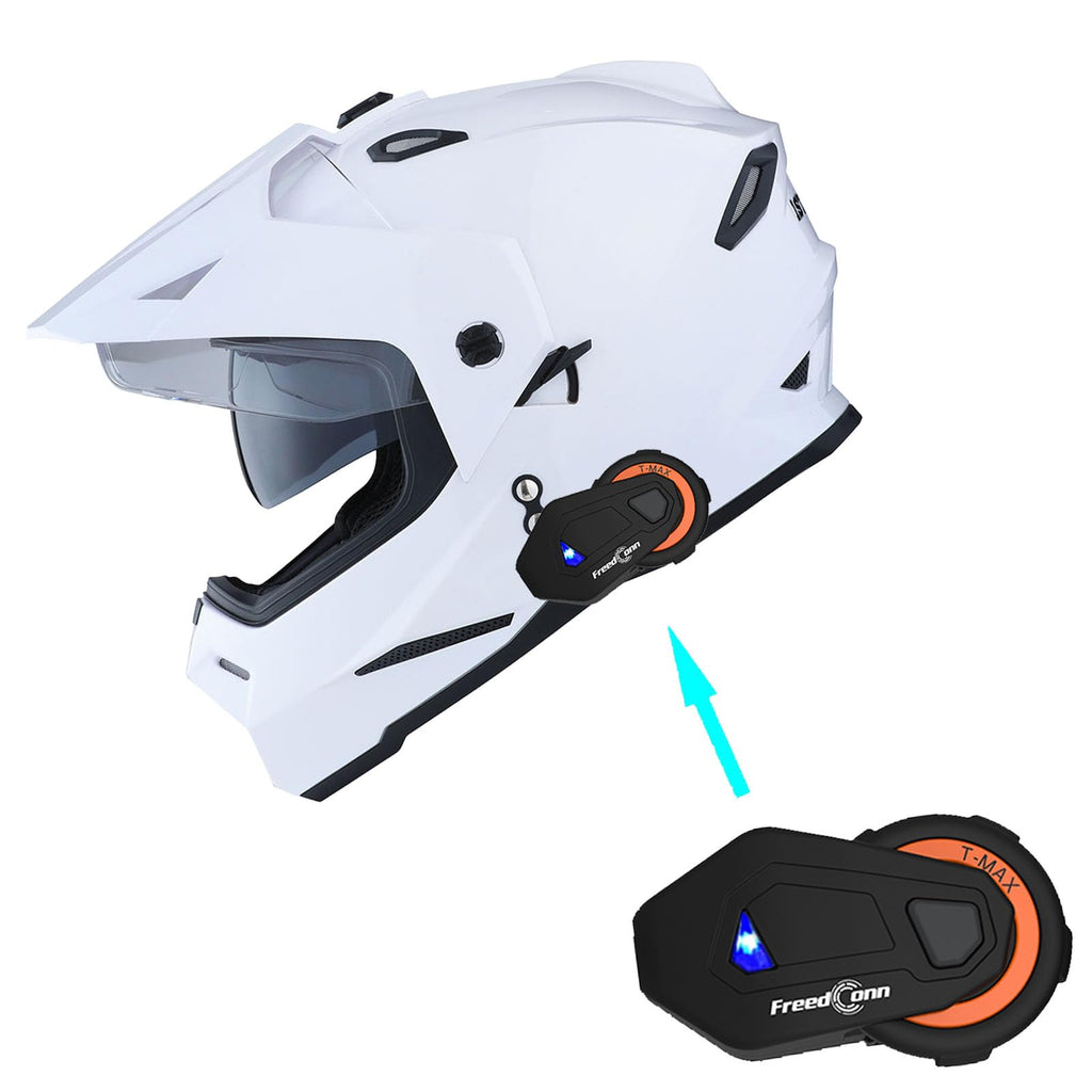 1Storm Dual Sport Motorcycle Motocross Off Road Full Face Helmet Dual Visor: HF802