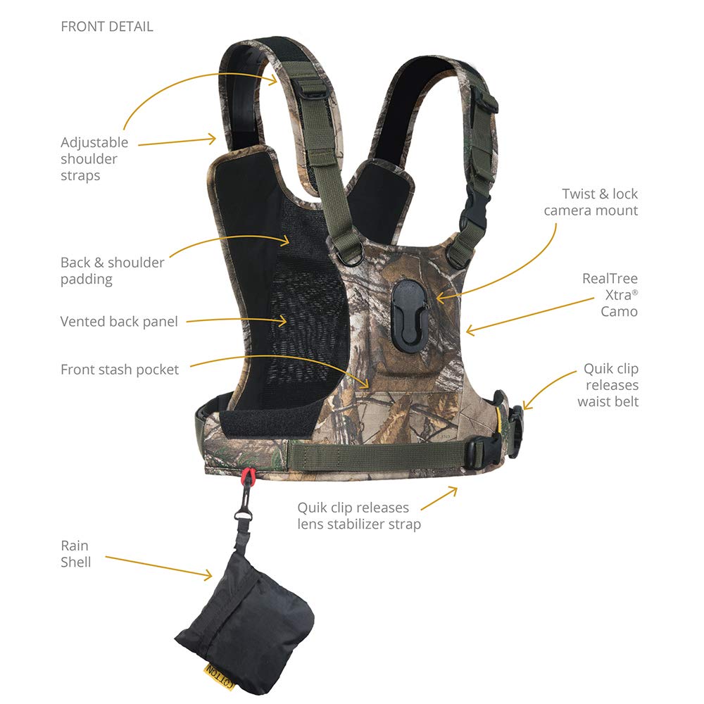 Cotton Carrier CCS G3 Camera Harness System for One Camera, Camo, 1 Camera