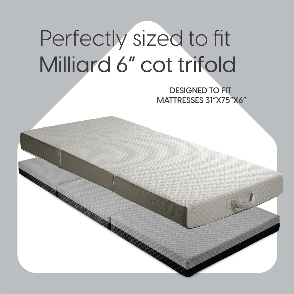 Fitted Sheet for the Milliard Trifold Mattress, Super Soft and Cozy Washable Grey Sheet (Twin, 4")