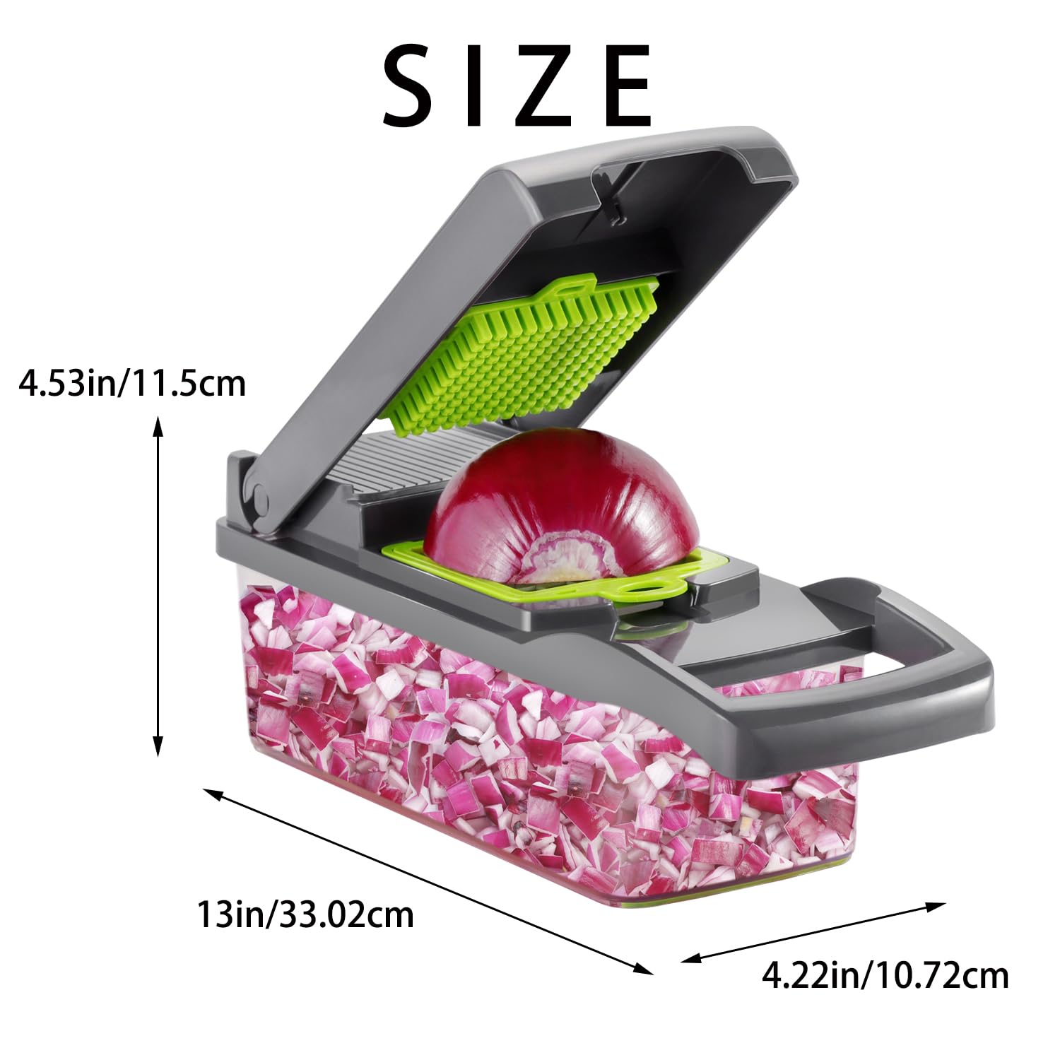 Ourokhome Vegetable Chopper Onion Cutter, 12 in 1 Professional Mandoline Slicer for Kitchen, Multifunctional Food Chopper for Potato, Tomato, Veggie with Strainer Basket, 8 Blades, Blue