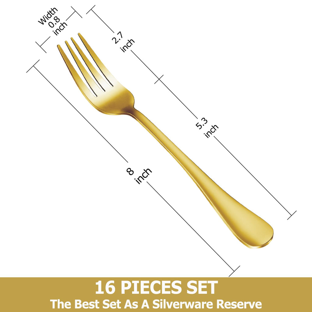 8 Pieces Dinner Forks Set, Food-Grade Stainless Steel Forks, Silverware Forks for Home, Kitchen or Restaurant, Mirror Polished, Dishwasher Safe - 8 Inch