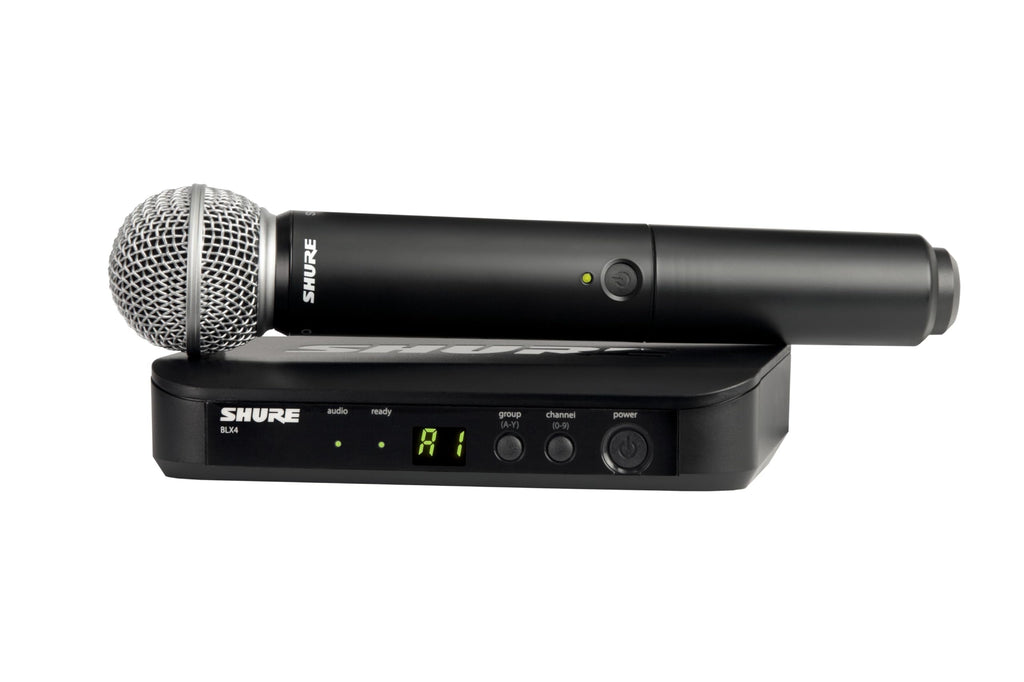 Shure BLX24/SM58 Wireless Microphone System - 14-Hour Battery Life, 300 ft Range, UHF | Includes SM58 Handheld Vocal Mic, Single Channel Receiver | H9 Band (BLX24/SM58-H9)
