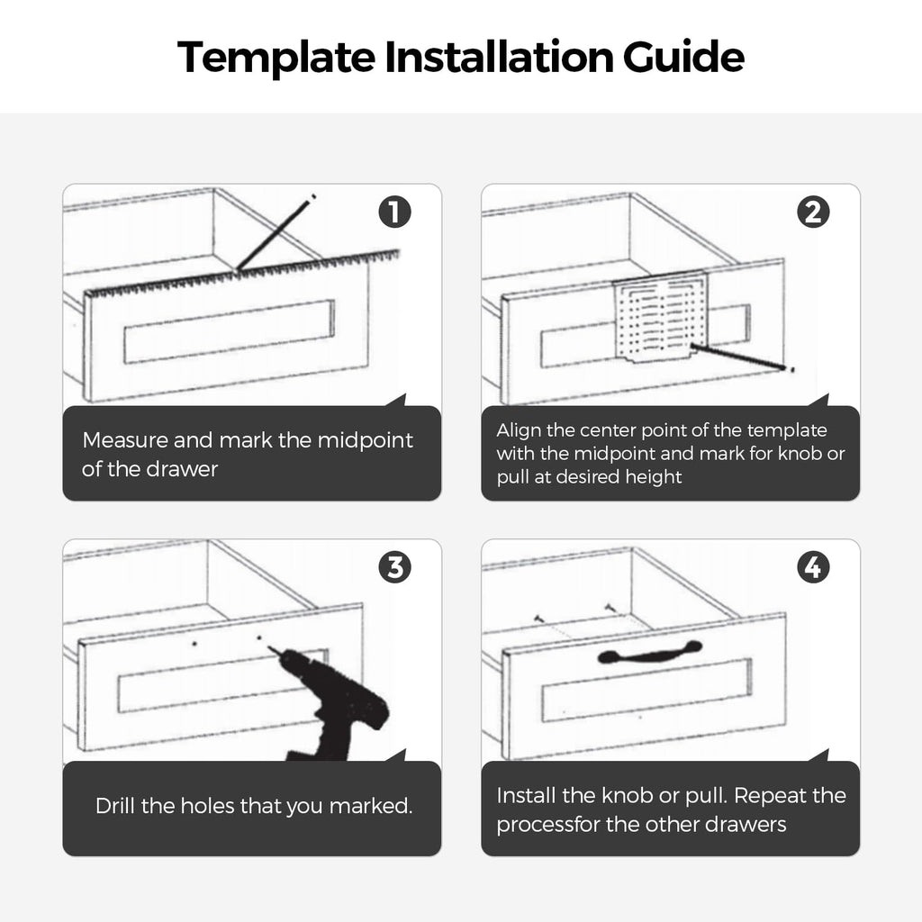 Ravinte Cabinet Door & Drawer Hardware Installation Template Kit Include Drill Bit Mounting Template for Cabinet Knob, Cabinet Pulls