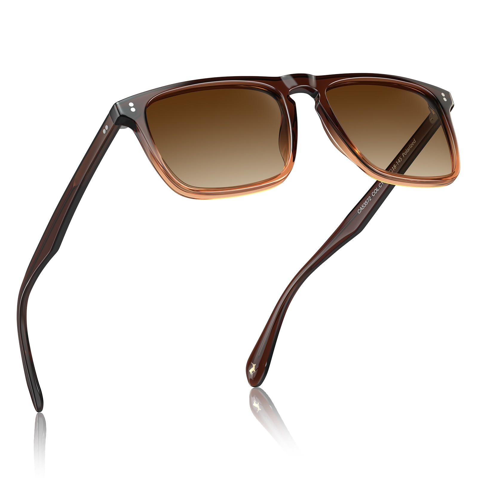 CARFIA Retro Polarized Sunglasses for Men UV Protection Hand-crafted Acetate Frame Fashion Cool Sun Glasses CA53572