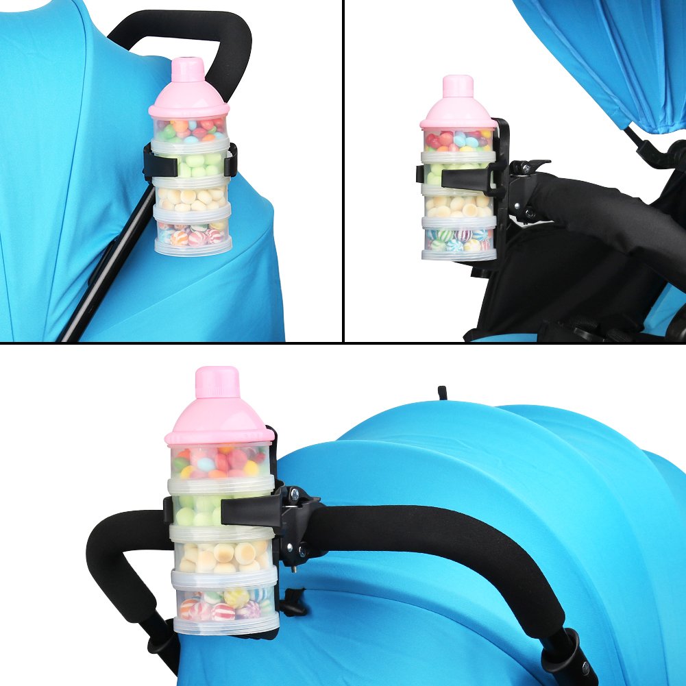 Accmor Bike Water Bottle Holders No Screws, Universal Bike Cup Holder, 360 Degree Rotatable Bike Water Bottle Cage, Water Bottle Holders for Kids Bike Adult Bike, Black
